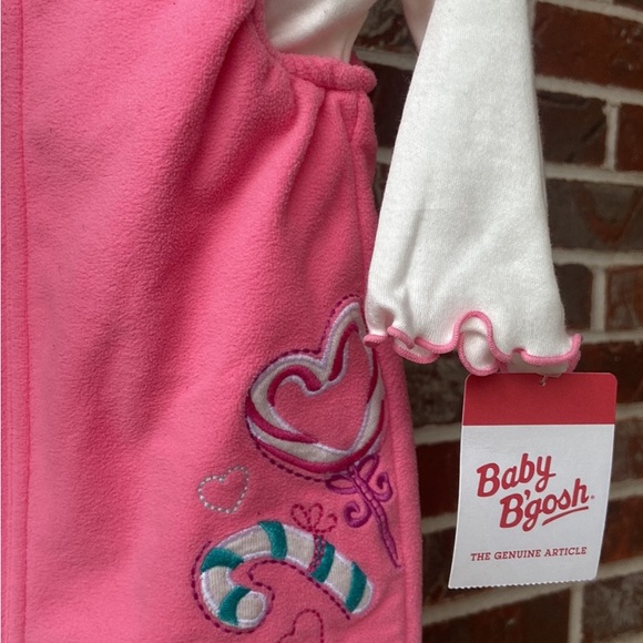 B1G2F🚨Oshkosh baby girl fleece overall winter wonderland with long sleeve top - Picture 2 of 5